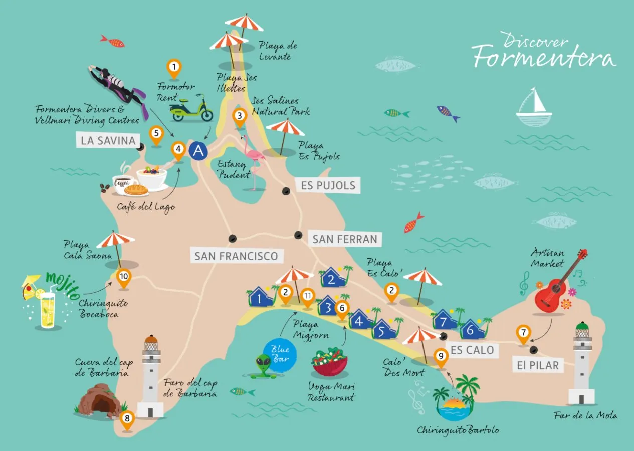 Map of Formentera